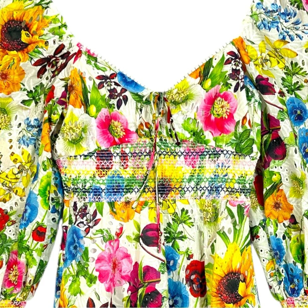 NWT Alice + Olivia Crawford Sweetheart Mini Dress Size 0 Sunday Stroll/Multi
